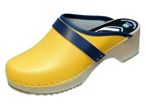 yellow swedish clogs