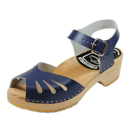Clog Sandal Butterfly Blue high heel